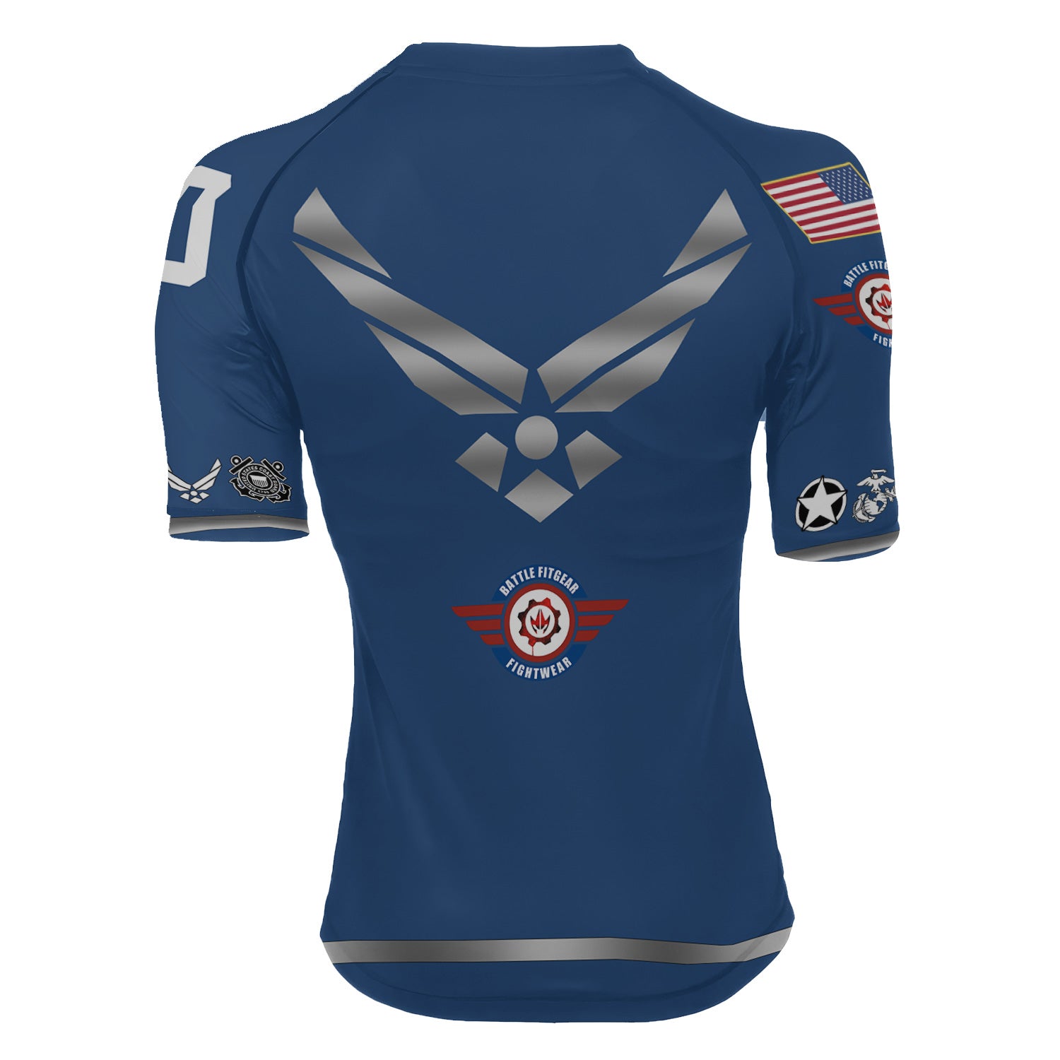 Personalized USA Air Force Veteran Women's Short Sleeve Rash Guard