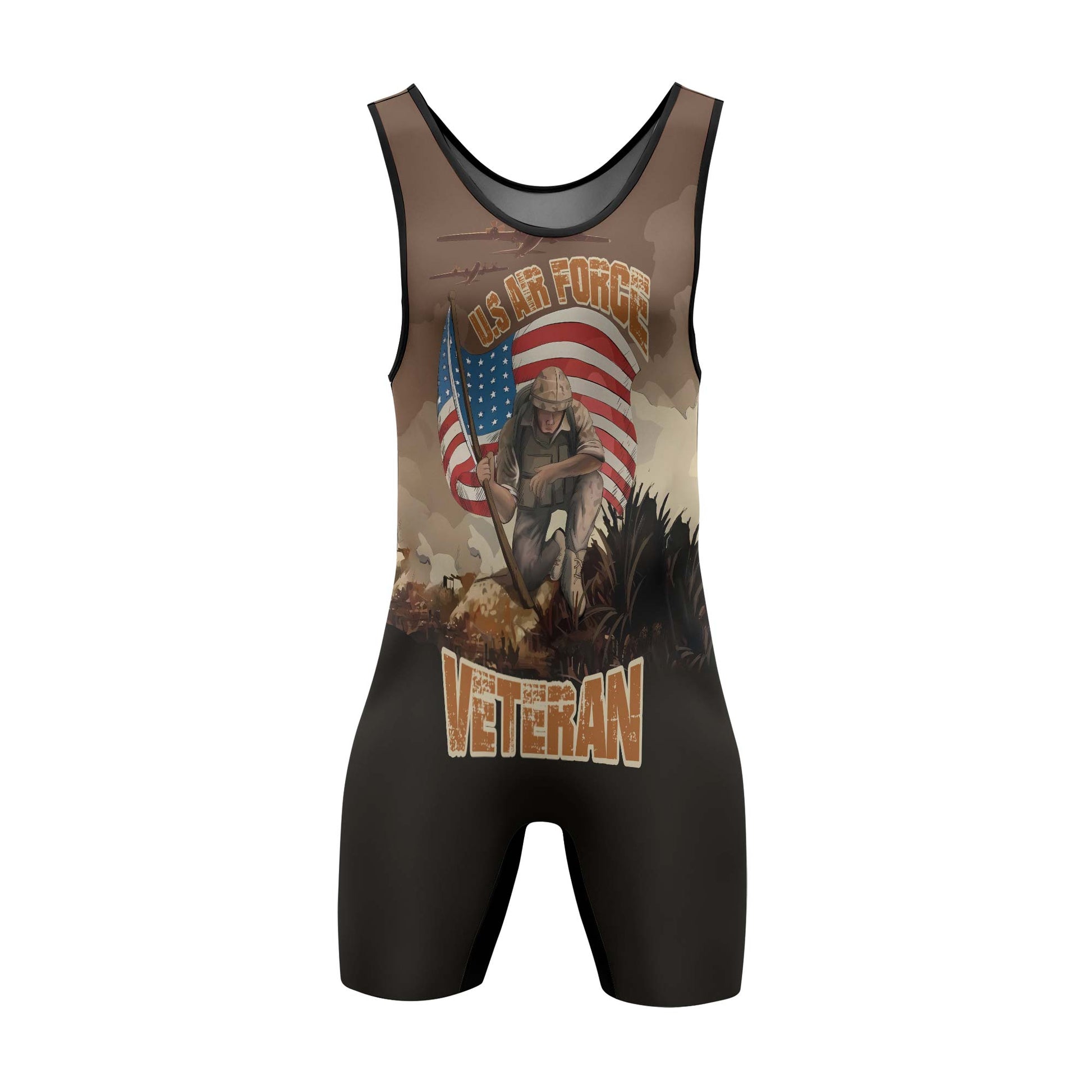 Personalized USA Air Force Veteran Wrestling Singlets