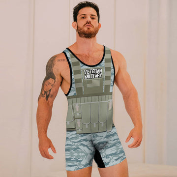Personalized USA Air Force Veteran Wrestling Singlets
