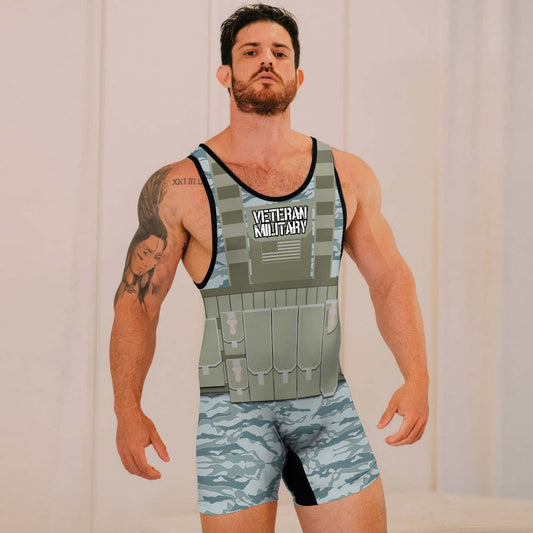 Personalized USA Air Force Veteran Wrestling Singlets