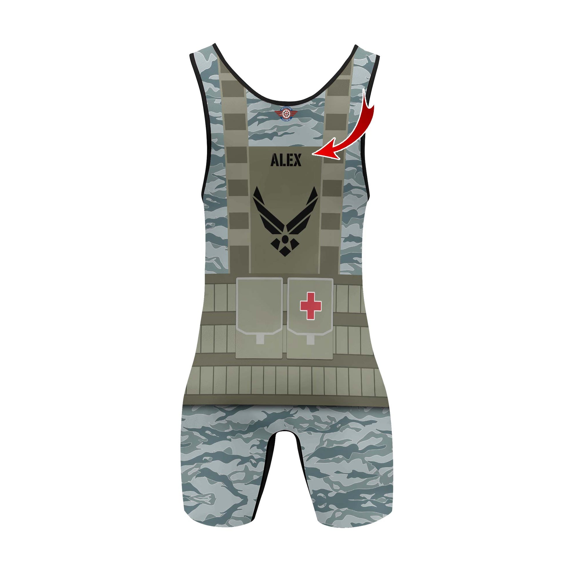 Personalized USA Air Force Veteran Wrestling Singlets