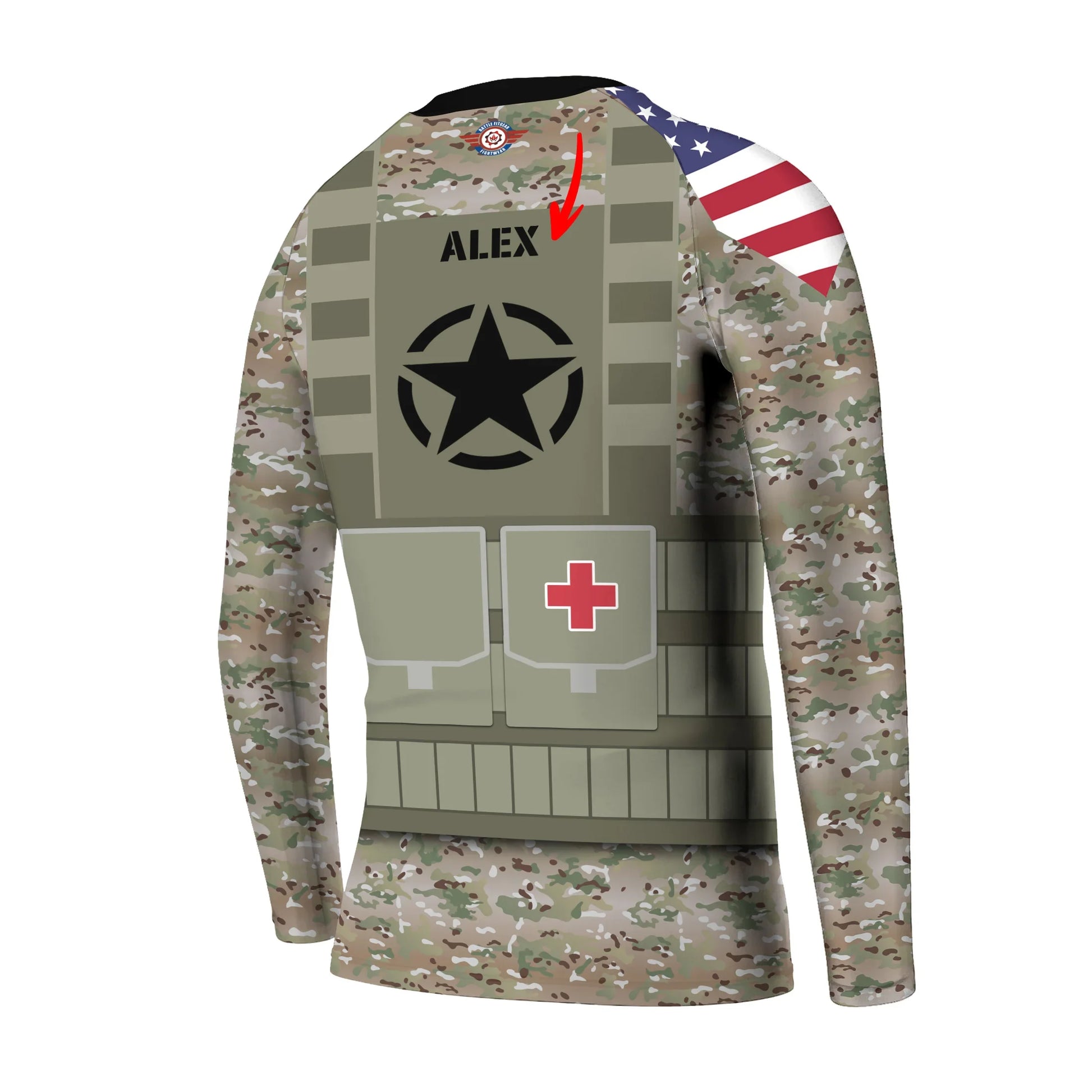Personalized USA Army Veteran Kids Rash Guard