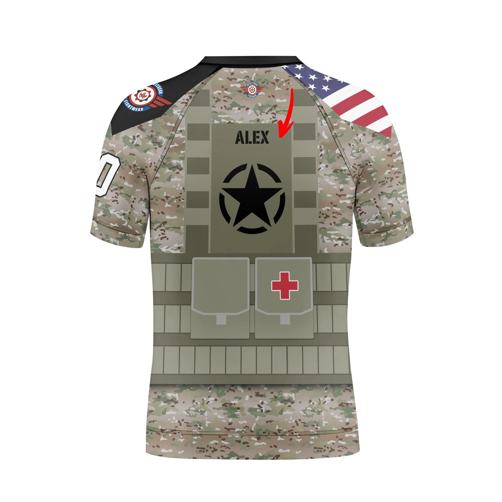 Personalized USA Army Veteran Kids Rash Guard