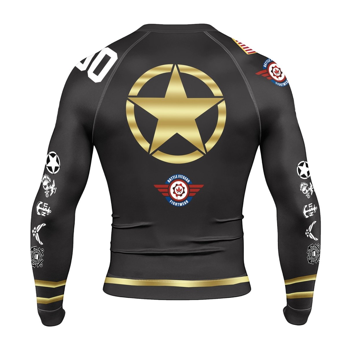 Personalized USA Army Veteran Men's Long Sleeve Rash Guard - BattleFitGear