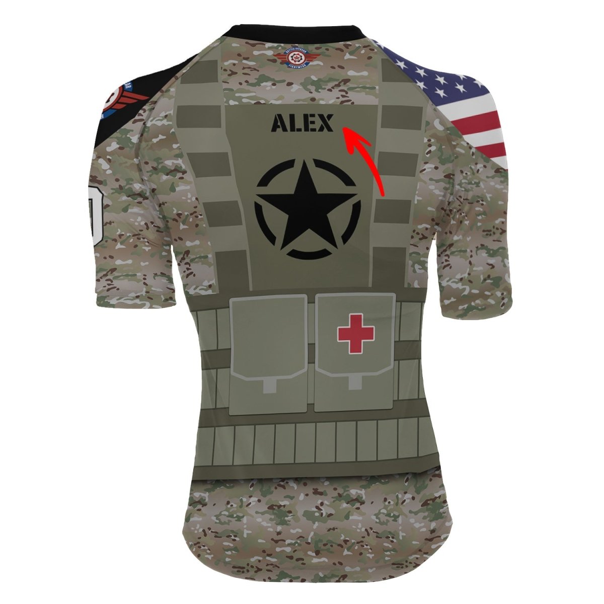 Personalized USA Army Veteran Military Women's Short Sleeve Rash Guard - BattleFitGear