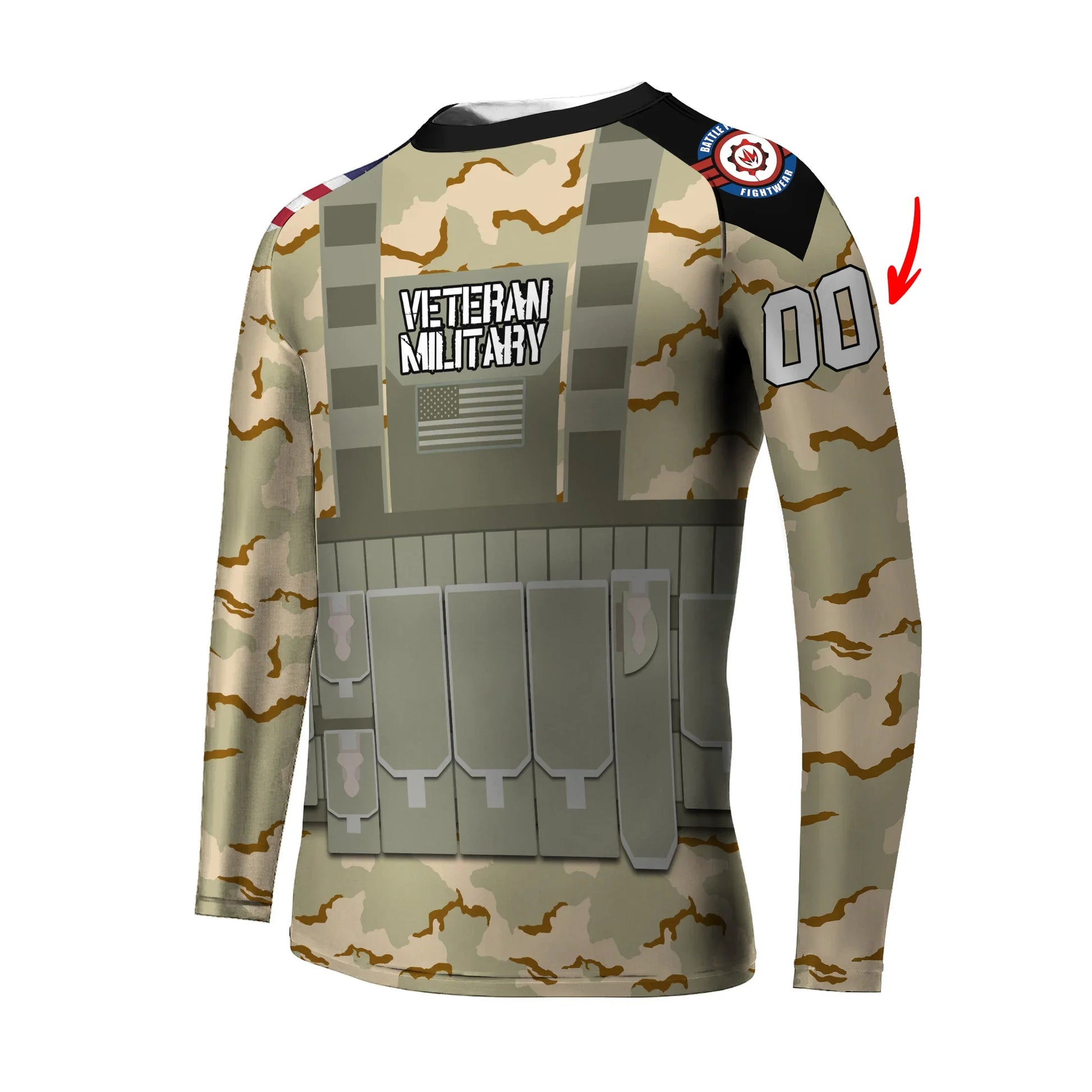 Personalized USA Coast Guard Veteran Kids Rash Guard