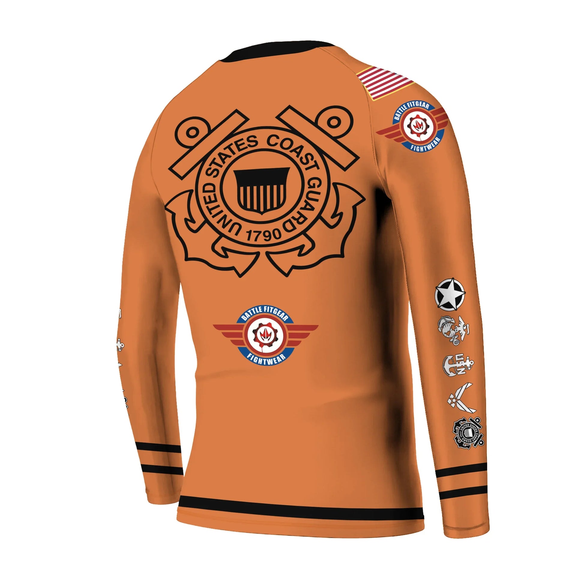 Personalized USA Coast Guard Veteran Kids Rash Guard