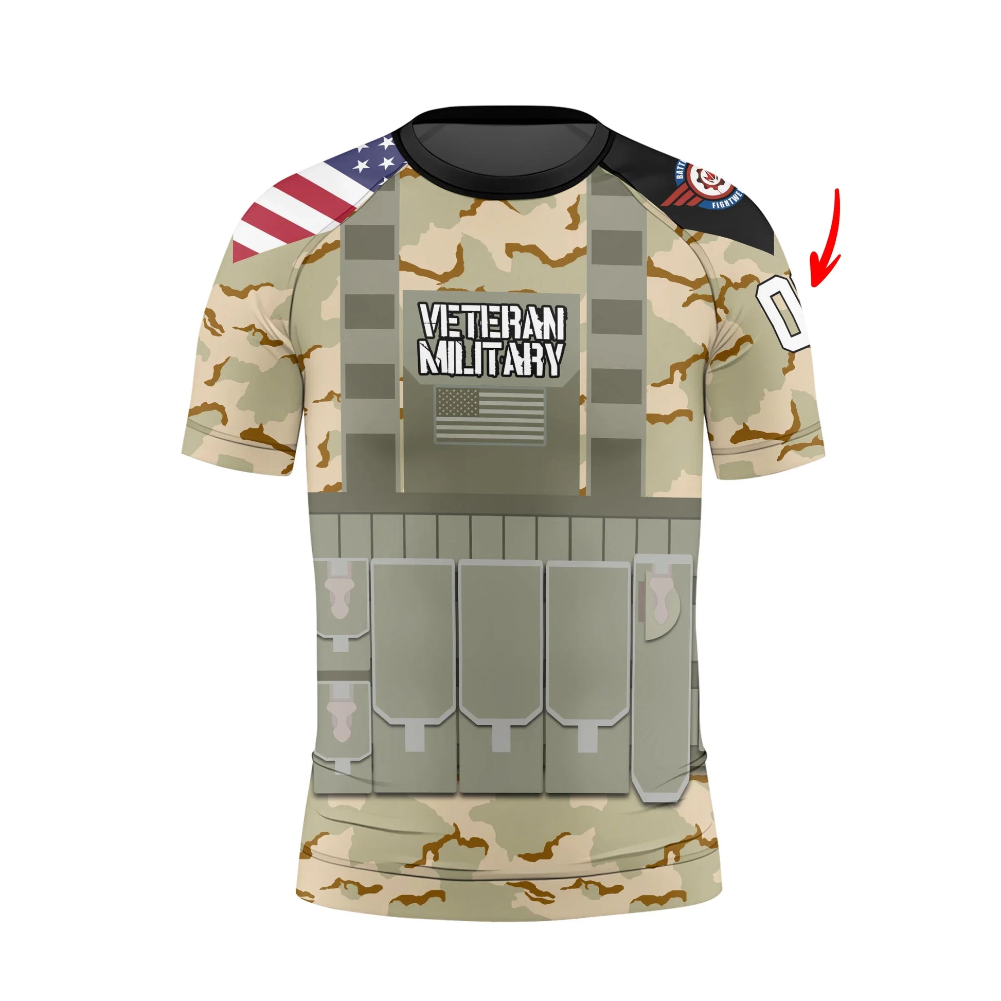 Personalized USA Coast Guard Veteran Kids Rash Guard