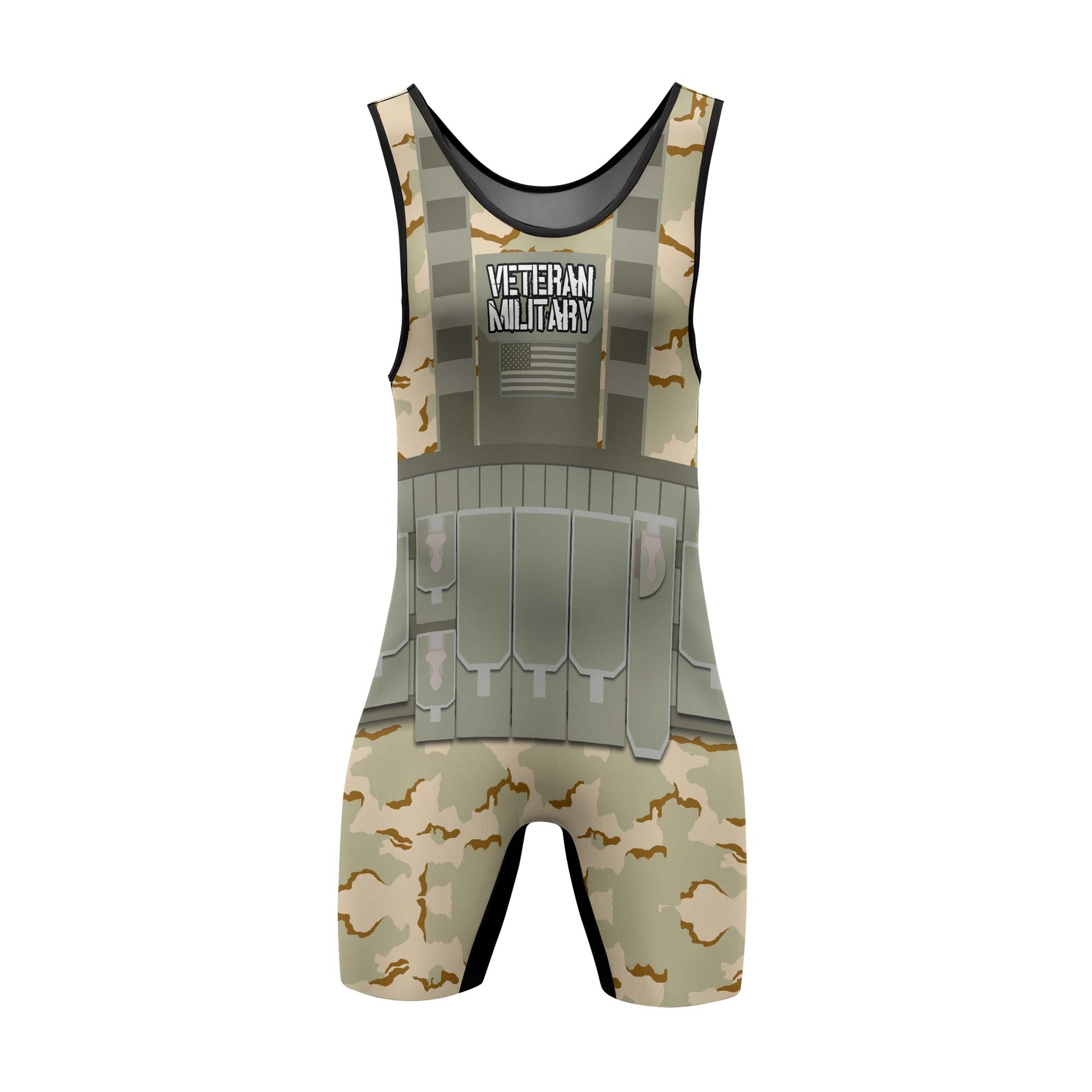 Personalized USA Coast Guard Veteran Wrestling Singlets