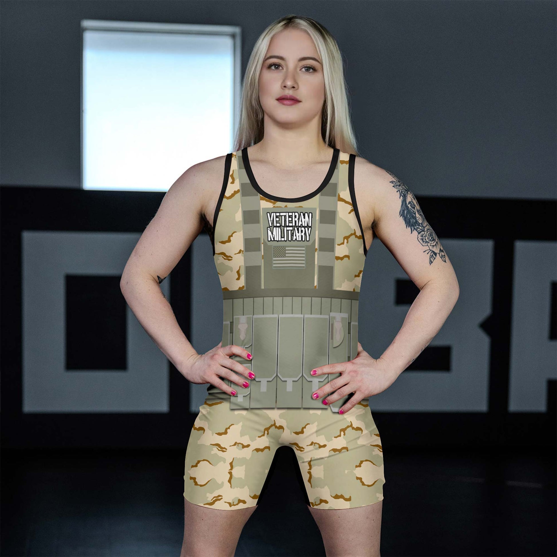 Personalized USA Coast Guard Veteran Wrestling Singlets