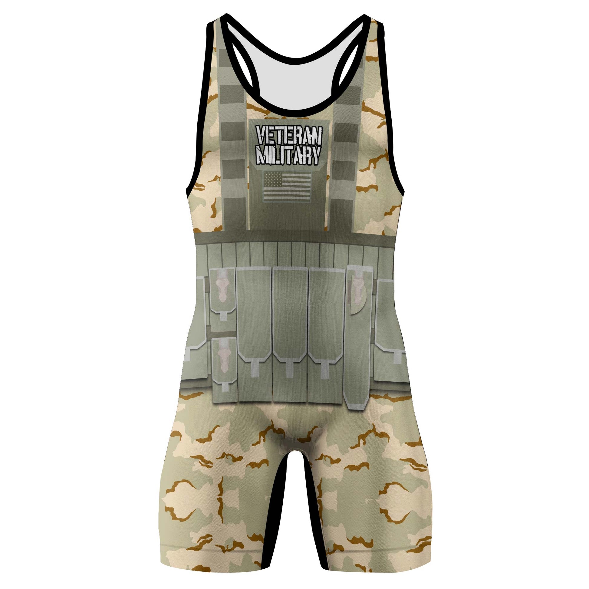 Personalized USA Coast Guard Veteran Wrestling Singlets