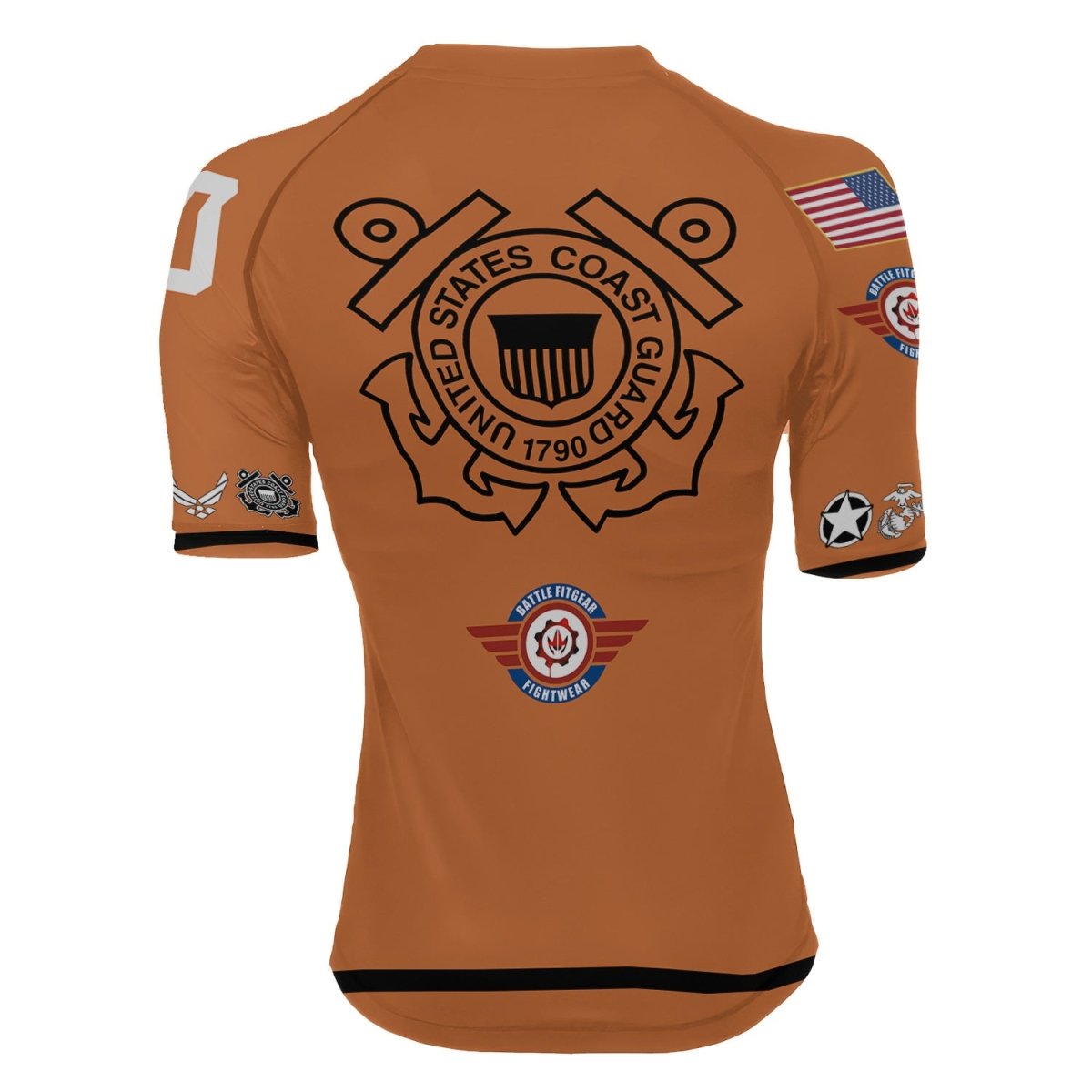 Personalized USA Cost Guard Veteran Women's Short Sleeve Rash Guard - BattleFitGear