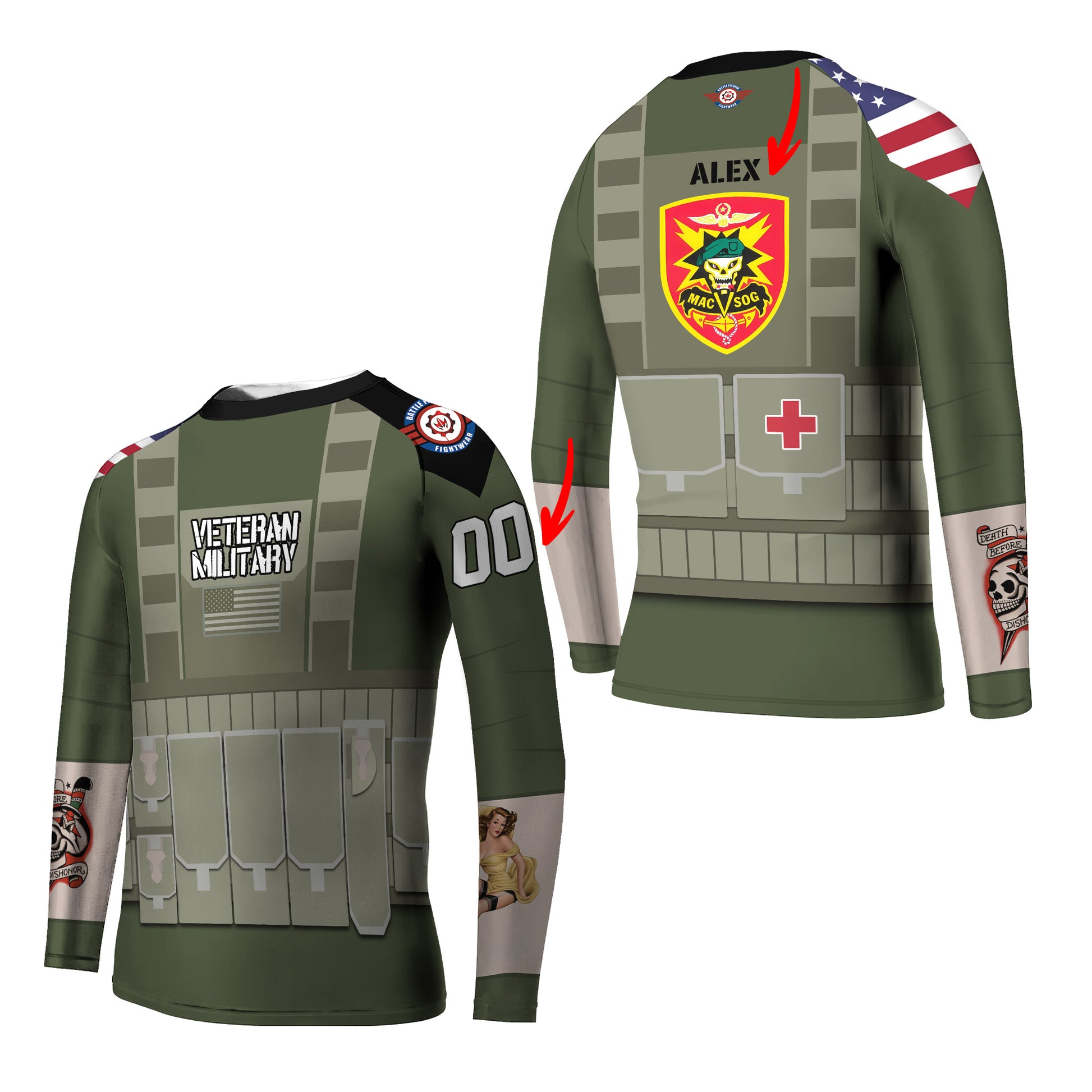 Personalized USA MACVSOG Kids Rash Guard