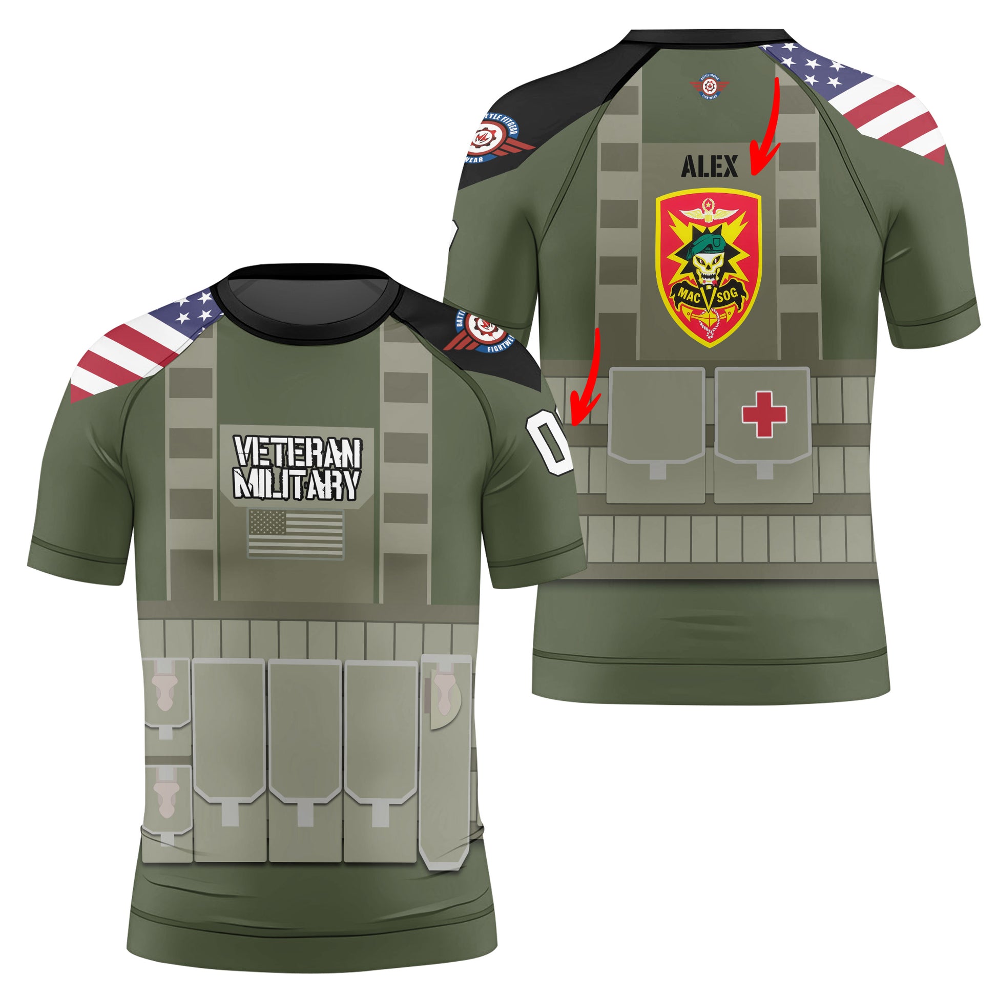 Personalized USA MACVSOG Kids Rash Guard