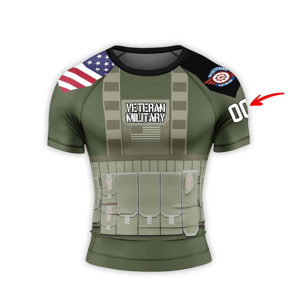 Personalized USA MACVSOG Veteran Men's Short Sleeve Rash Guard - BattleFitGear