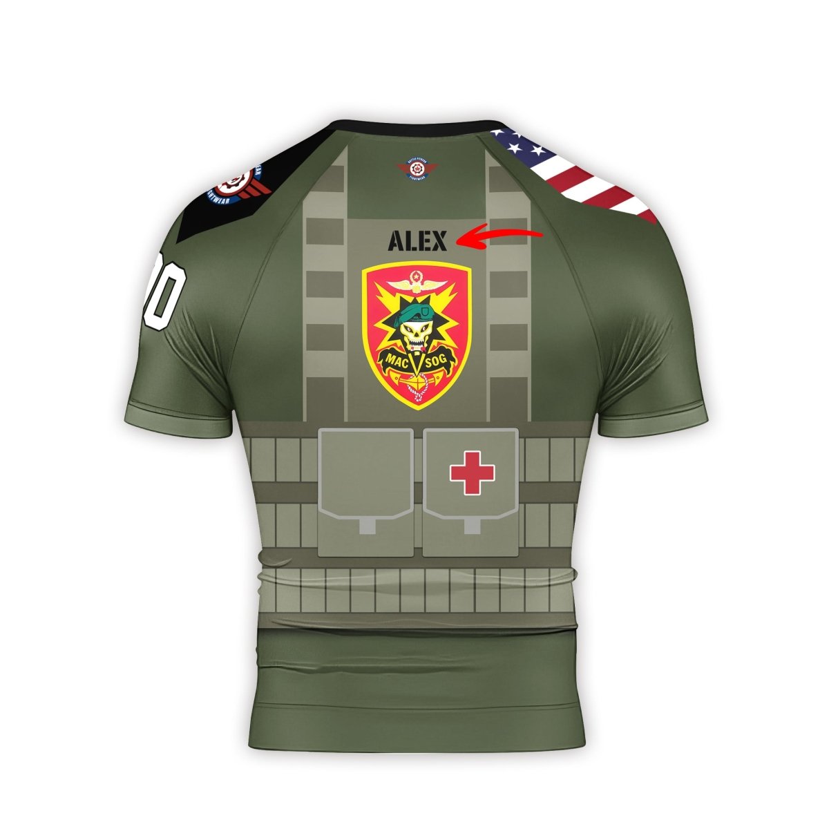 Personalized USA MACVSOG Veteran Men's Short Sleeve Rash Guard - BattleFitGear