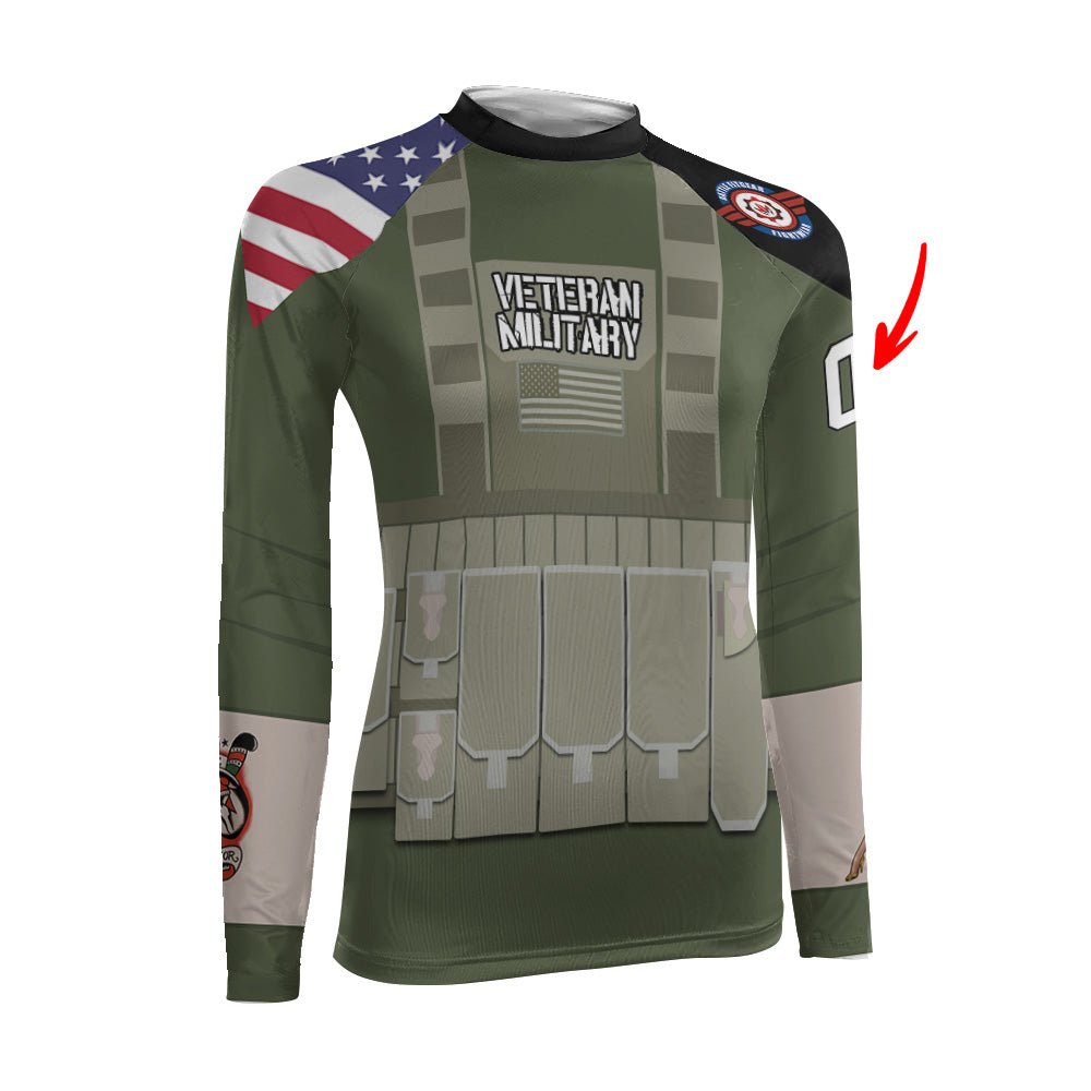 Personalized USA MACVSOG Veteran Women's Long Sleeve Rash Guard - BattleFitGear