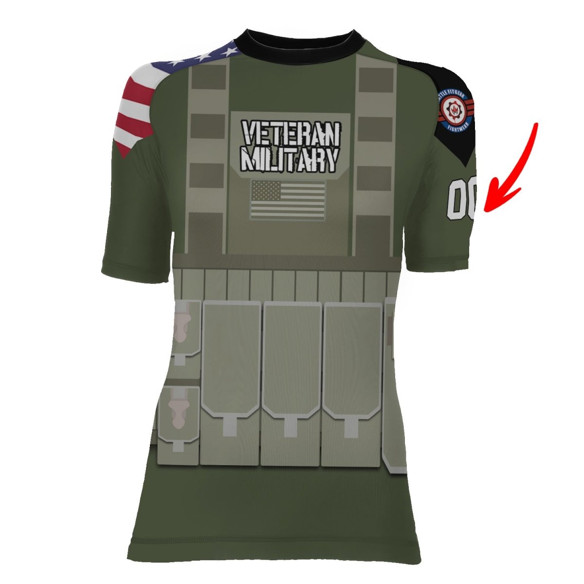 Personalized USA MACVSOG Veteran Women's Short Sleeve Rash Guard - BattleFitGear