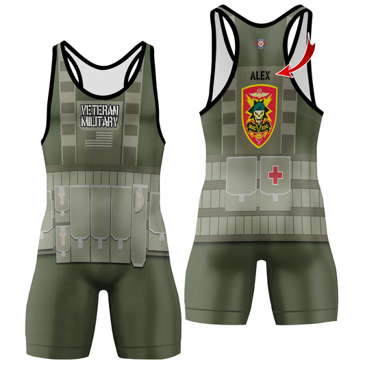 Personalized USA MACVSOG Veteran Wrestling Singlets