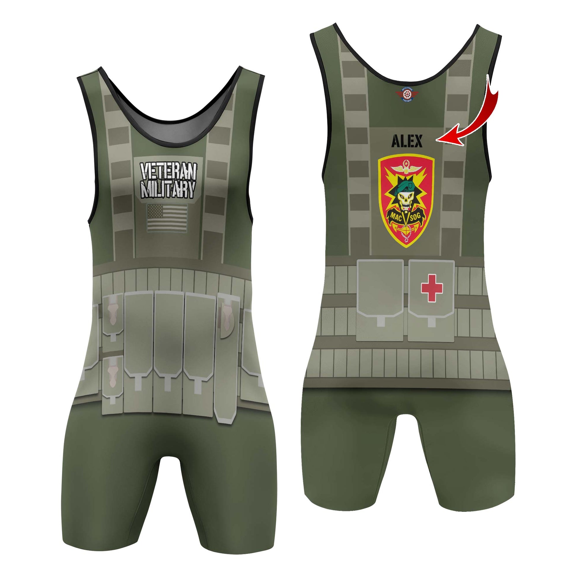Personalized USA MACVSOG Veteran Wrestling Singlets
