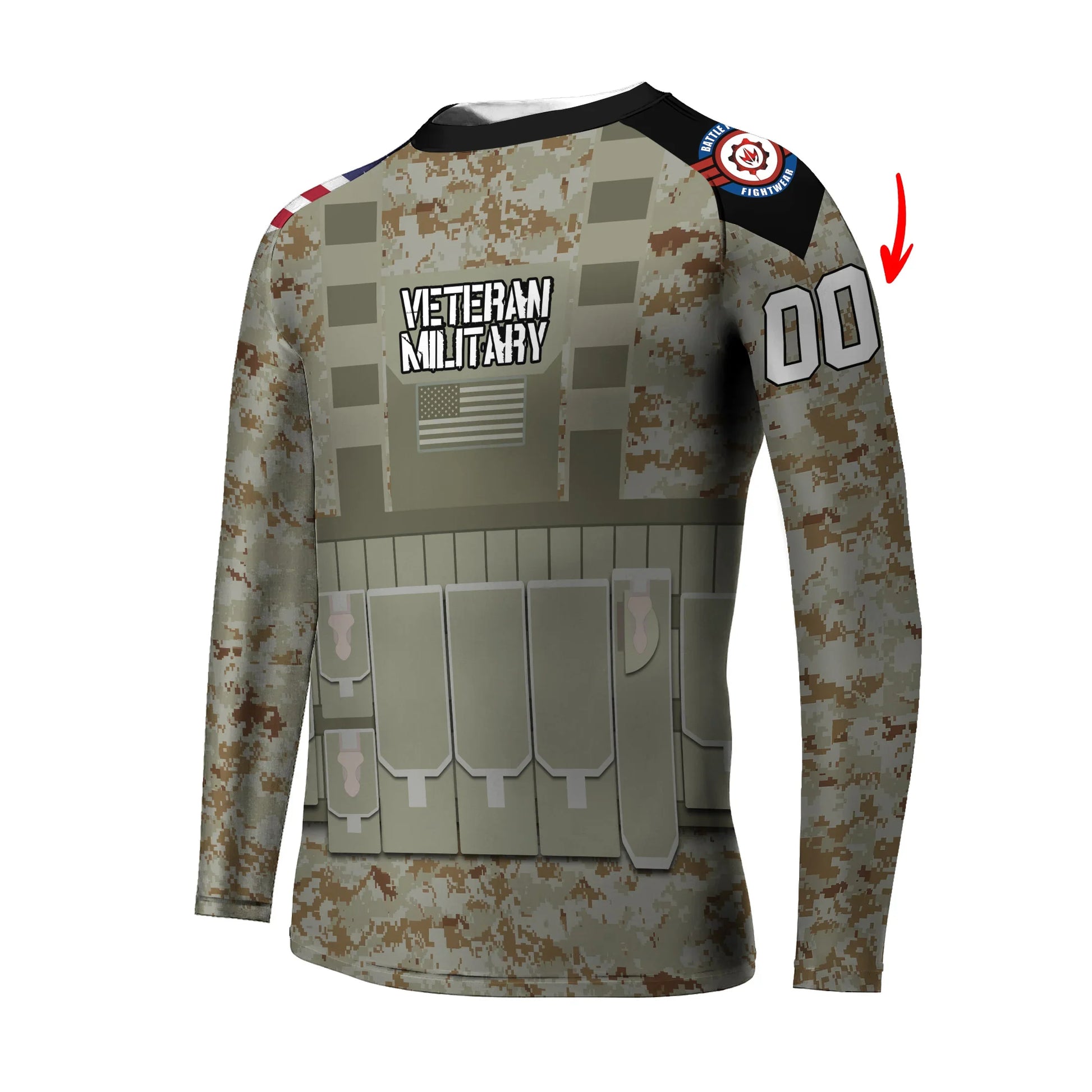 Personalized USA Marine Corp Veteran Kids Rash Guard