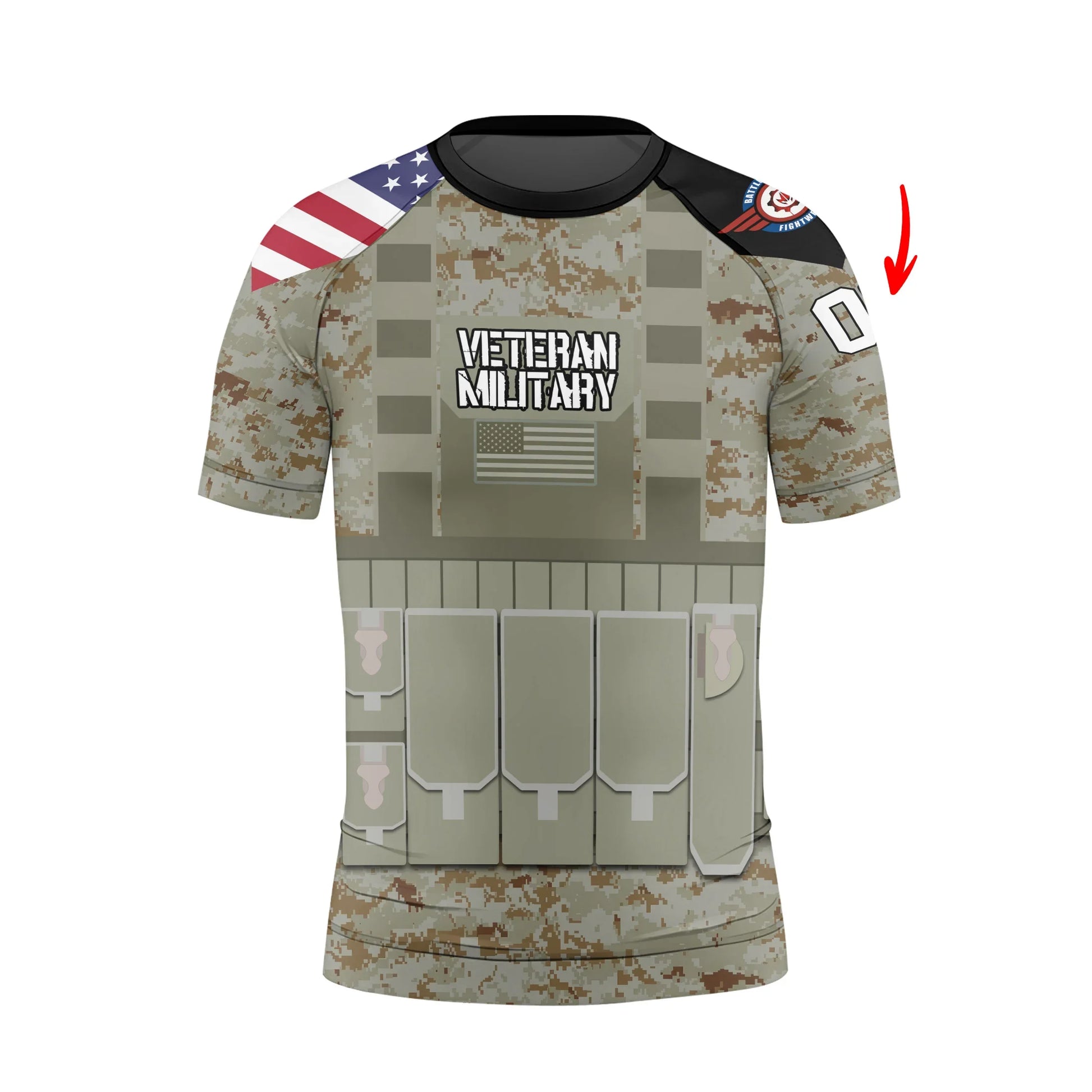 Personalized USA Marine Corp Veteran Kids Rash Guard