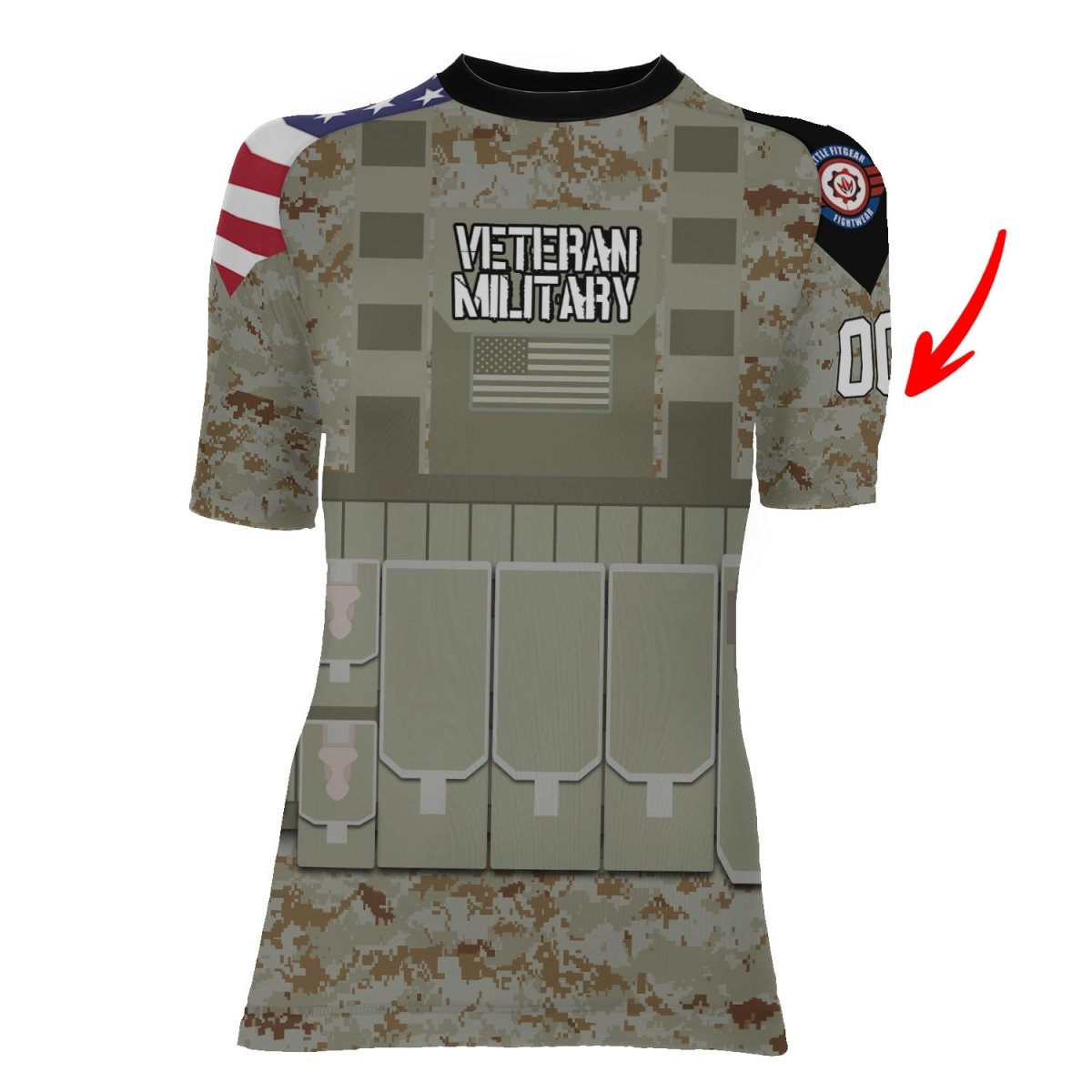 Personalized USA Marine Corp Veteran Women's Short Sleeve Rash Guard - BattleFitGear