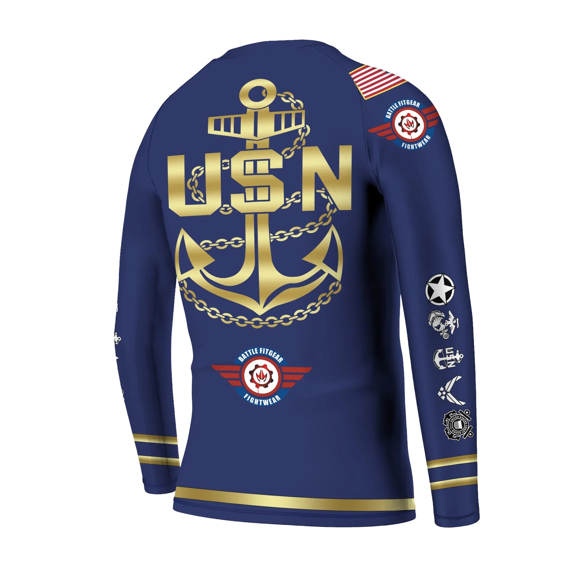 Personalized USA Navy Veteran Kids Rash Guard