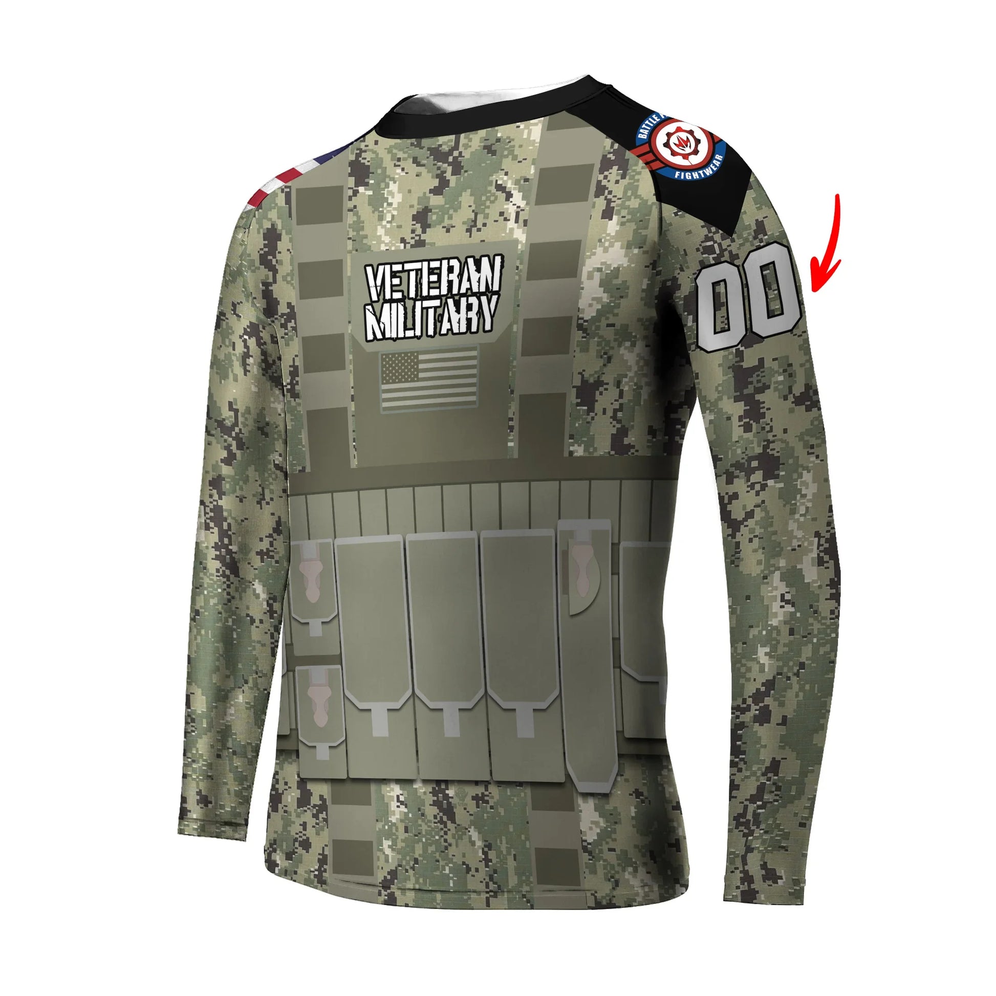 Personalized USN Navy Veteran Kids Rash Guard