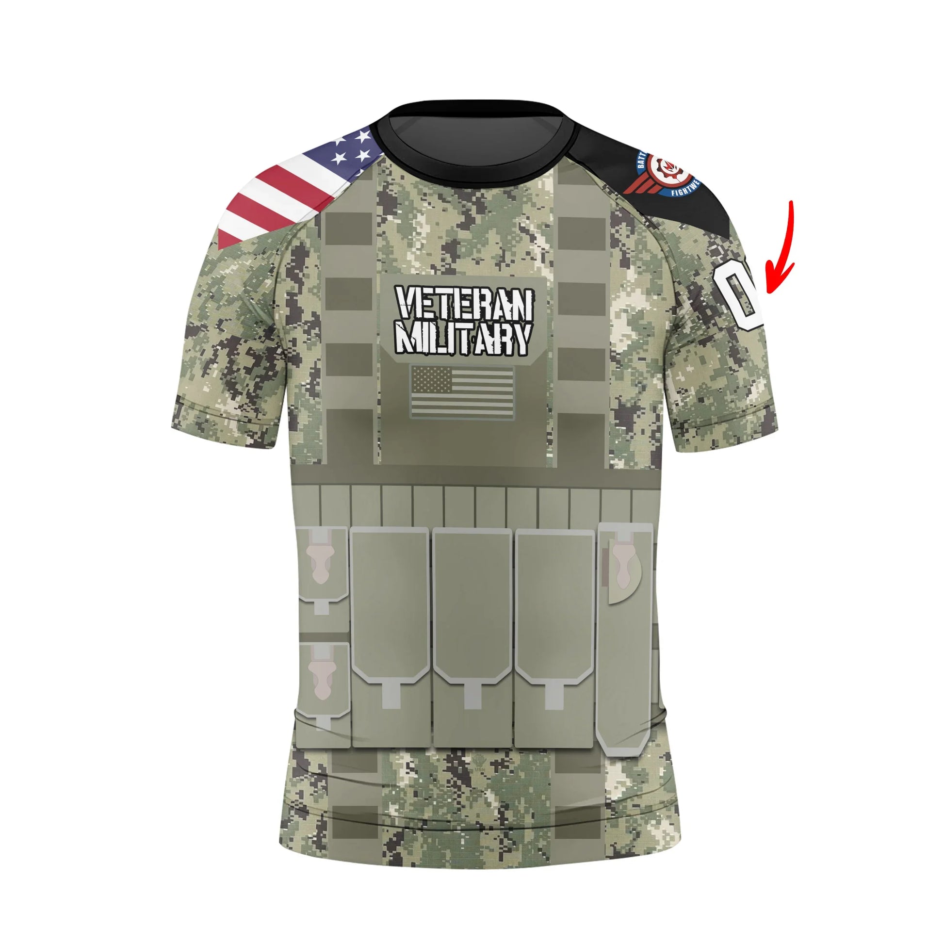 Personalized USN Navy Veteran Kids Rash Guard