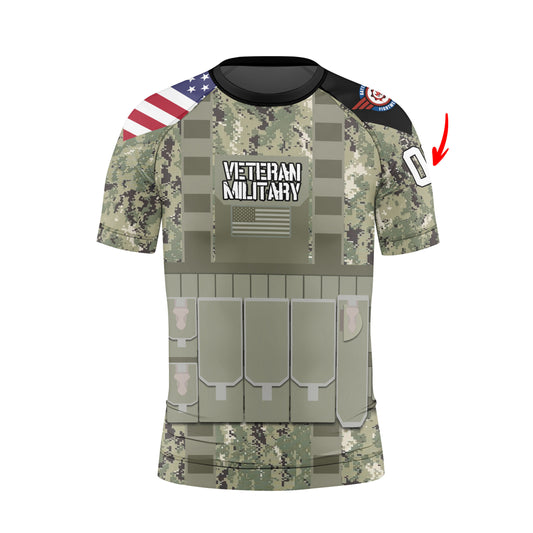 Personalized USN Navy Veteran Kids Rash Guard