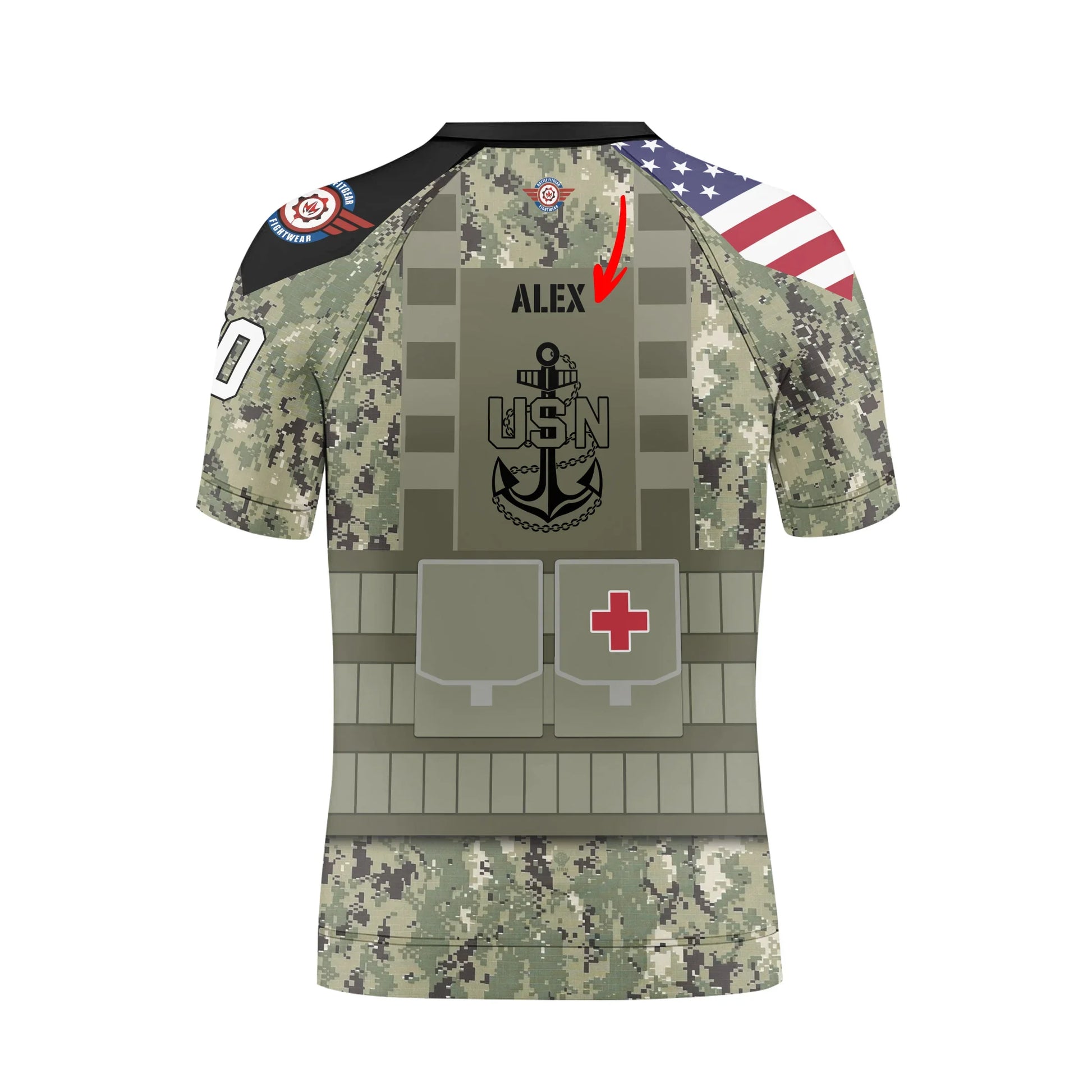 Personalized USN Navy Veteran Kids Rash Guard