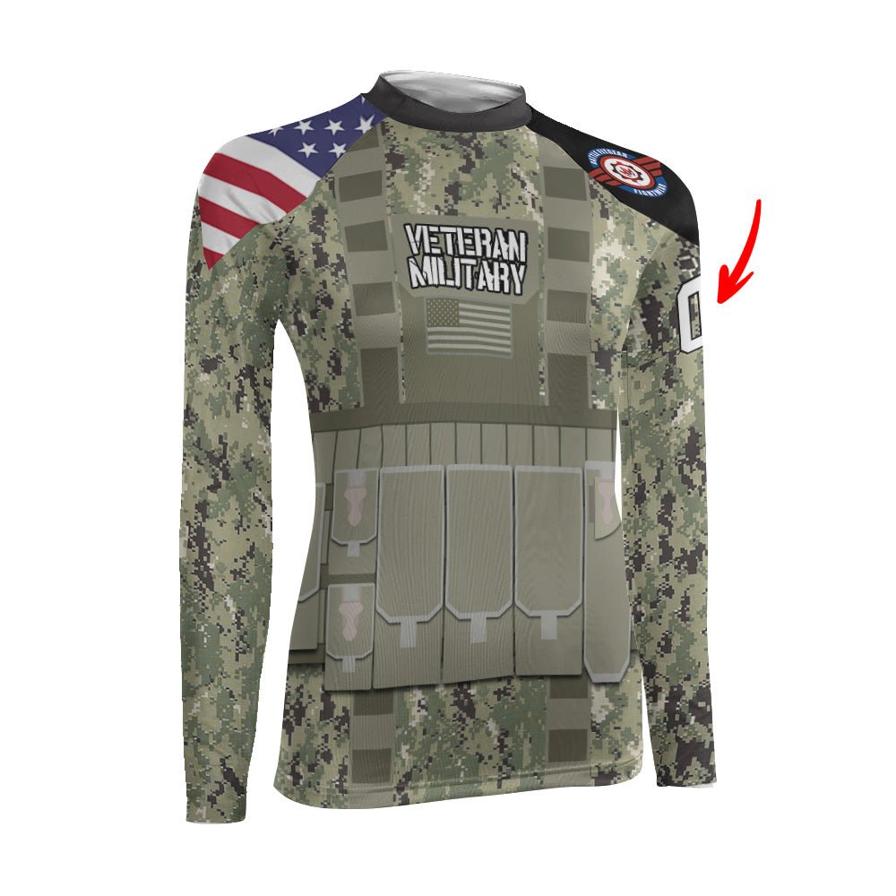 Personalized USN Navy Veteran Women's Long Sleeve Rash Guard - BattleFitGear