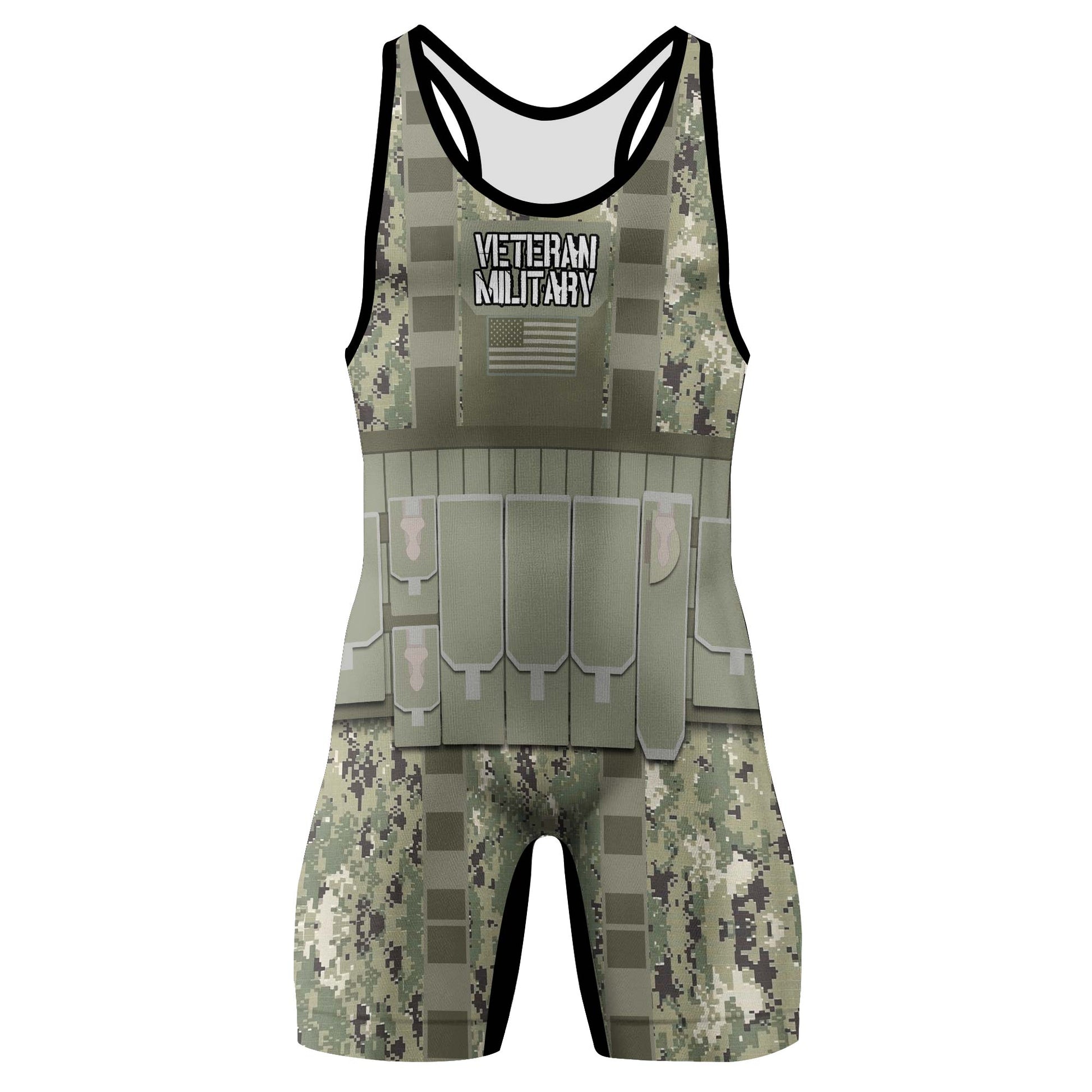Personalized USN Navy Veteran Wrestling Singlets