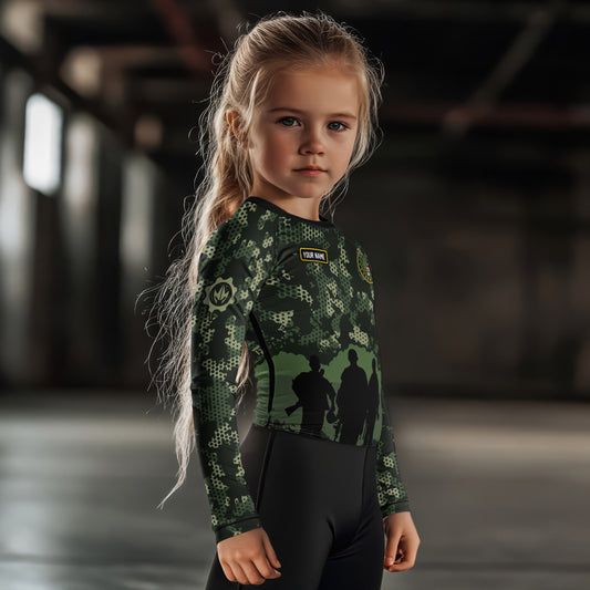 Personalized United State Veteran Kids Rash Guard
