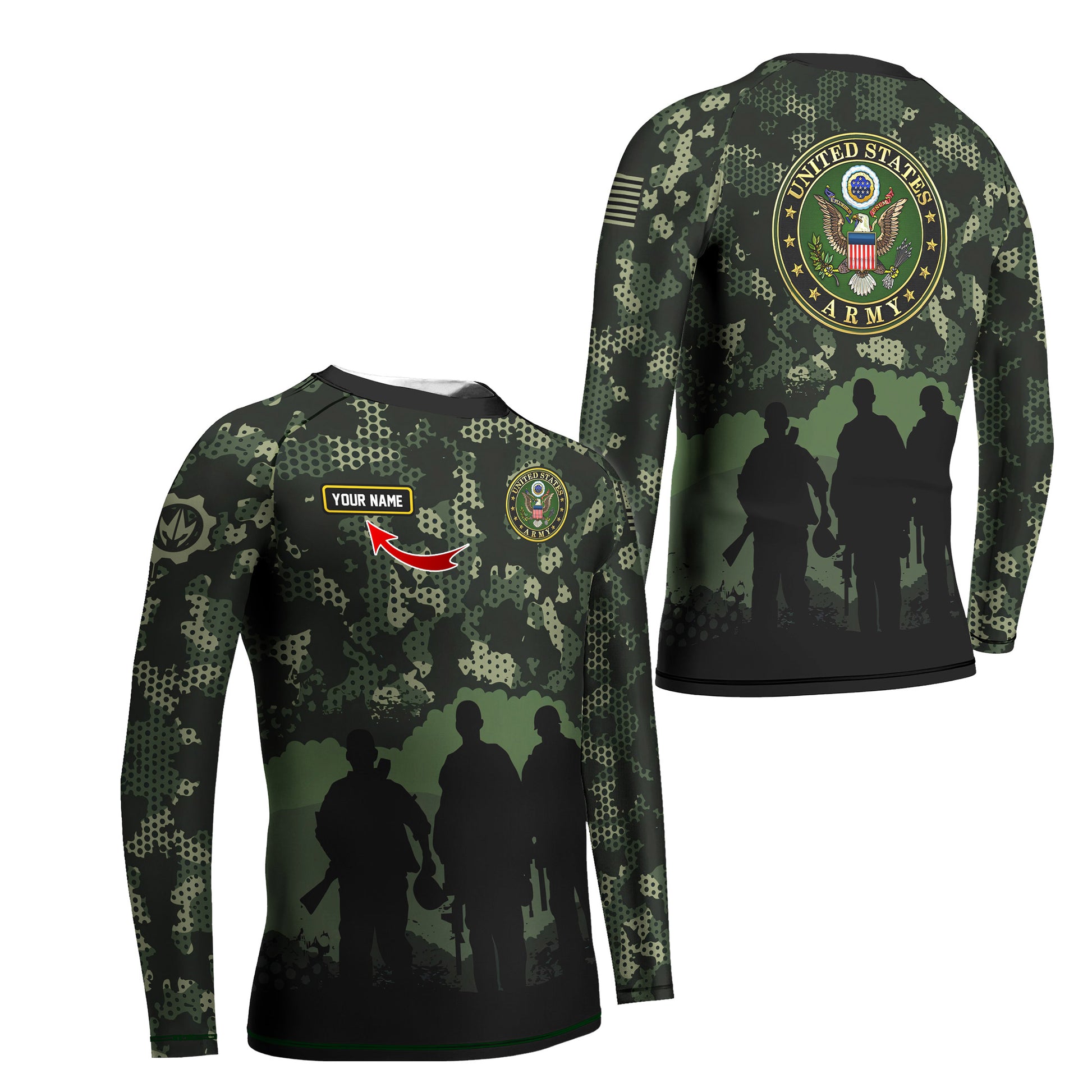 Personalized United State Veteran Kids Rash Guard
