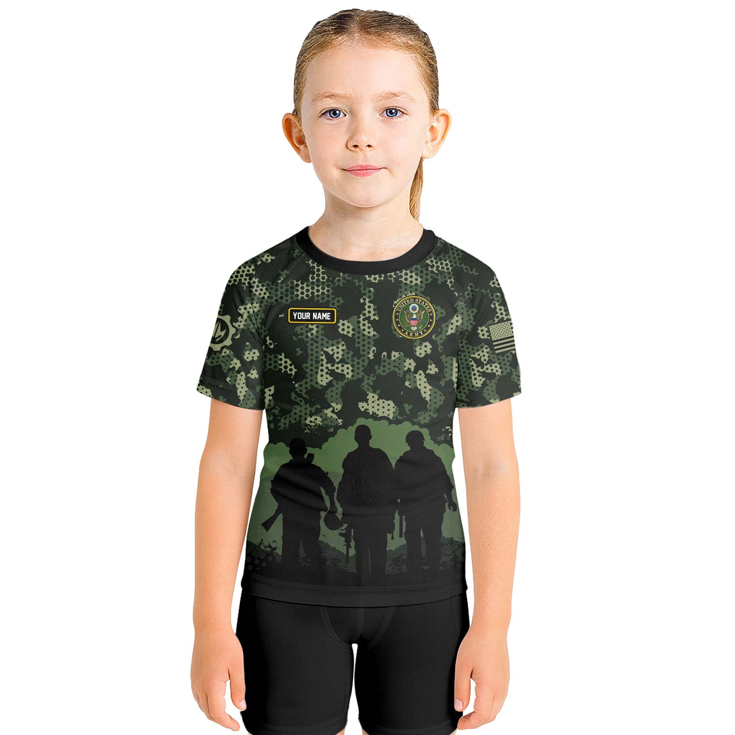 Personalized United State Veteran Kids Rash Guard