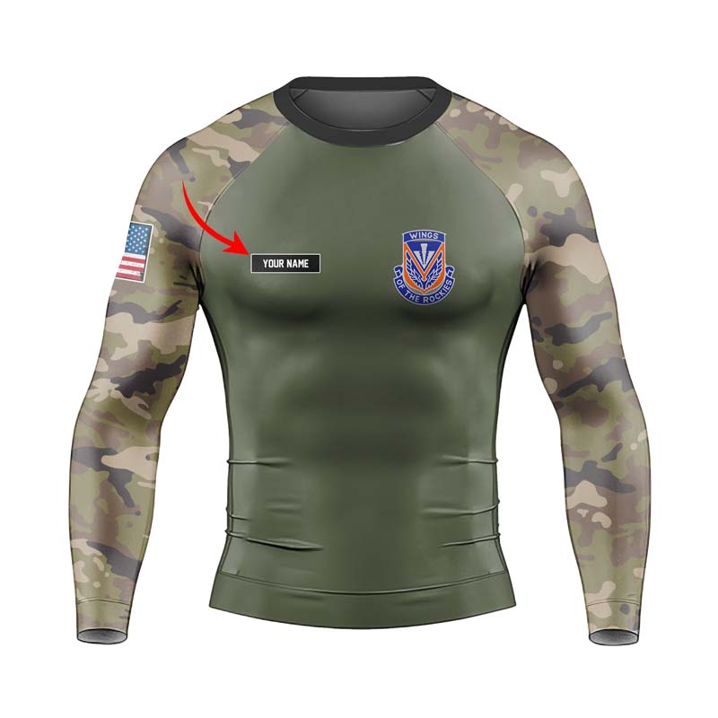 Personalized Utah ARNG Men's Long Sleeve Rash Guard - BattleFitGear