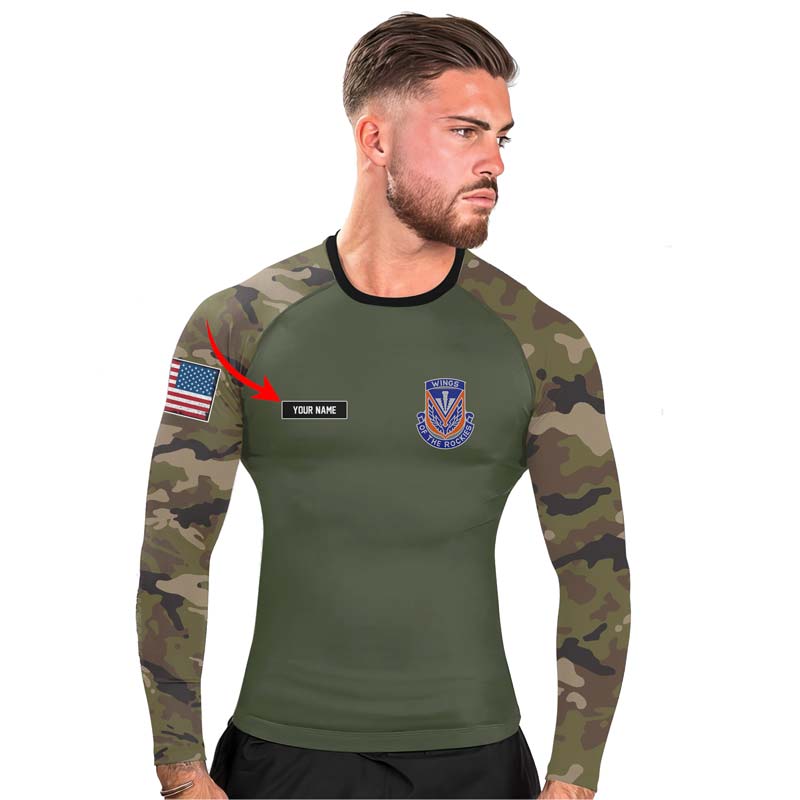 Personalized Utah ARNG Men's Long Sleeve Rash Guard - BattleFitGear