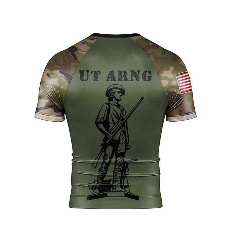 Personalized Utah ARNG Men's Short Sleeve Rash Guard - BattleFitGear