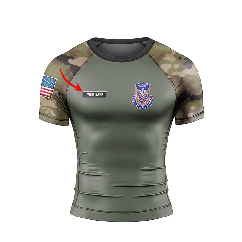 Personalized Utah ARNG Men's Short Sleeve Rash Guard - BattleFitGear