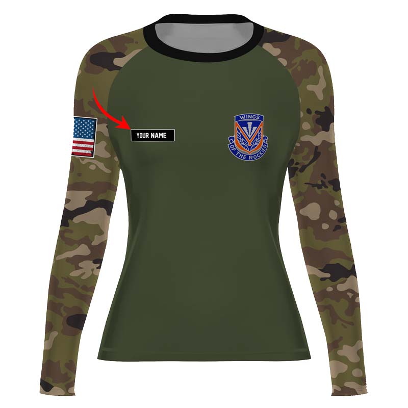 Personalized Utah ARNG Women's Long Sleeve Rash Guard - BattleFitGear