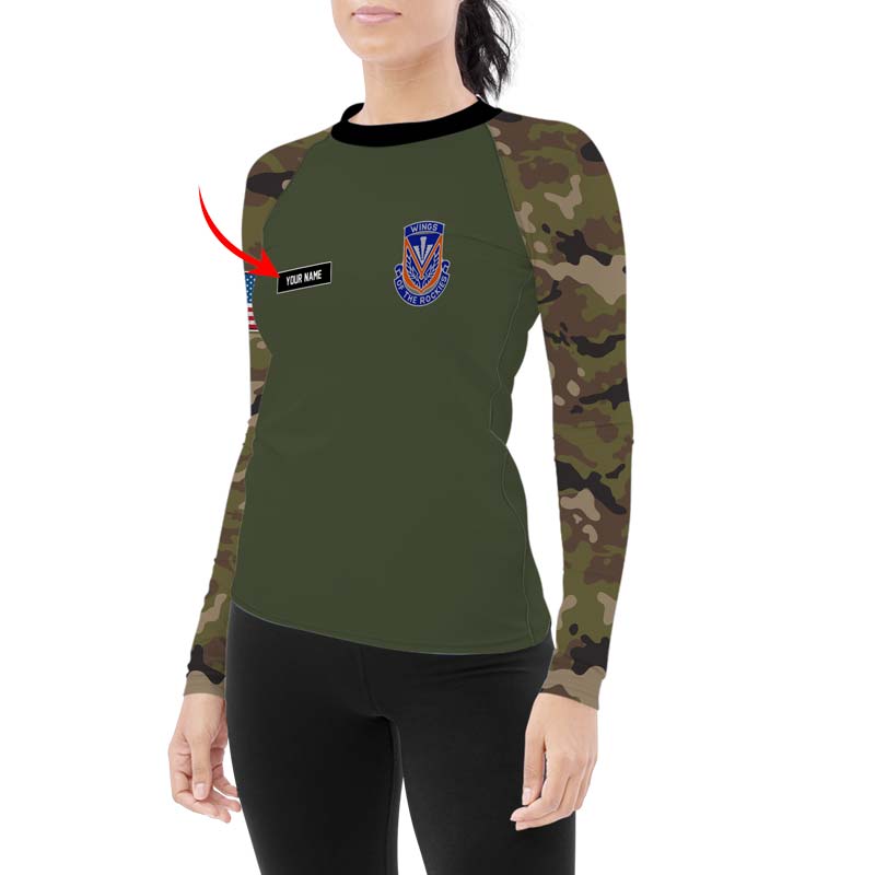 Personalized Utah ARNG Women's Long Sleeve Rash Guard - BattleFitGear