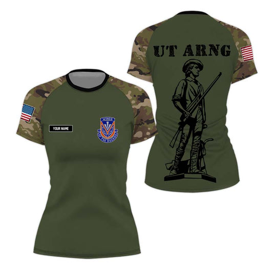 Personalized Utah ARNG Women's Short Sleeve Rash Guard - BattleFitGear