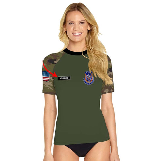 Personalized Utah ARNG Women's Short Sleeve Rash Guard - BattleFitGear