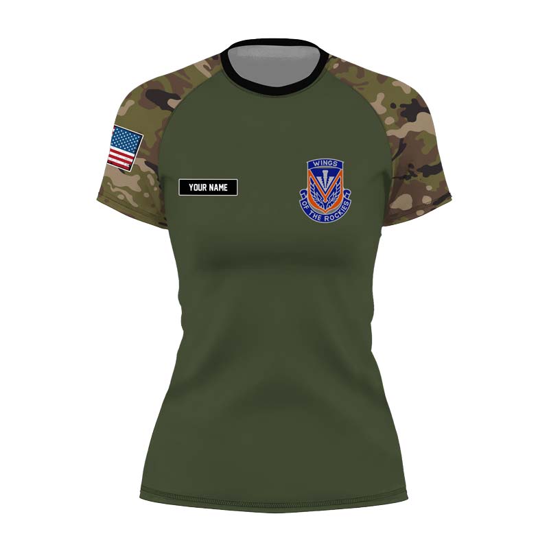 Personalized Utah ARNG Women's Short Sleeve Rash Guard - BattleFitGear