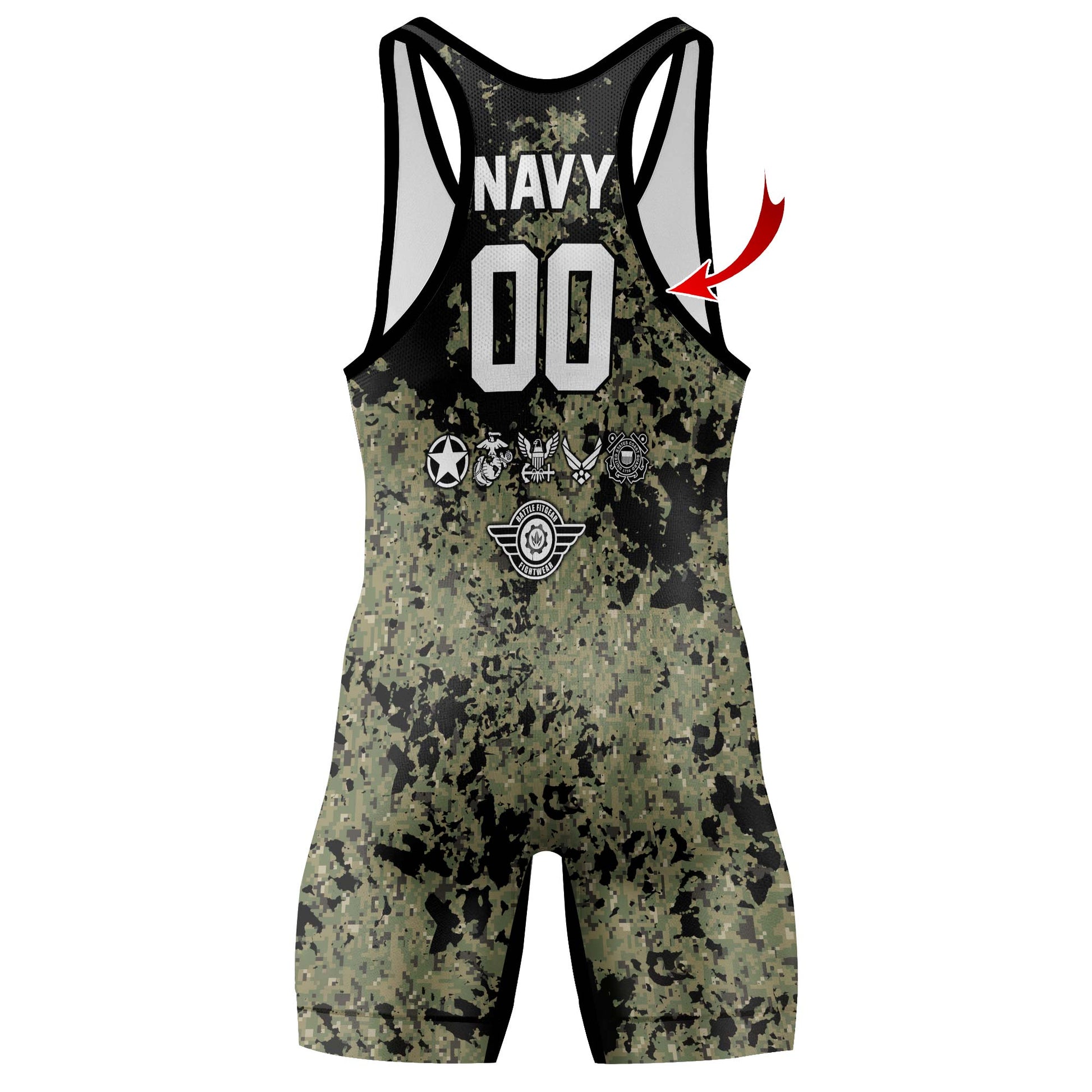 Personalized Veteran Air Force Camouflage Wrestling Singlets