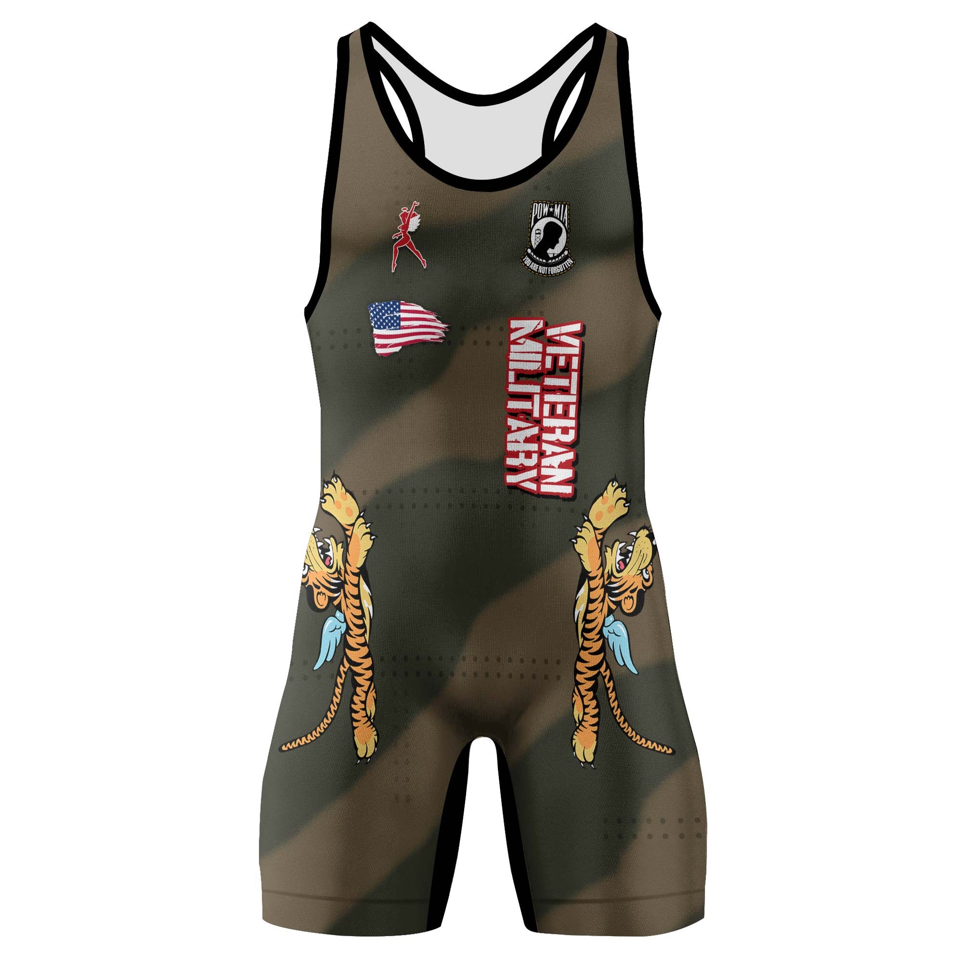 Personalized Veteran Airforce Flying Tiger Wrestling Singlets