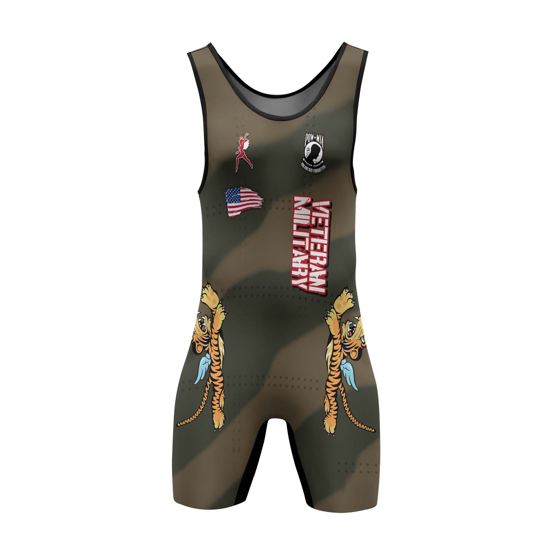 Personalized Veteran Airforce Flying Tiger Wrestling Singlets