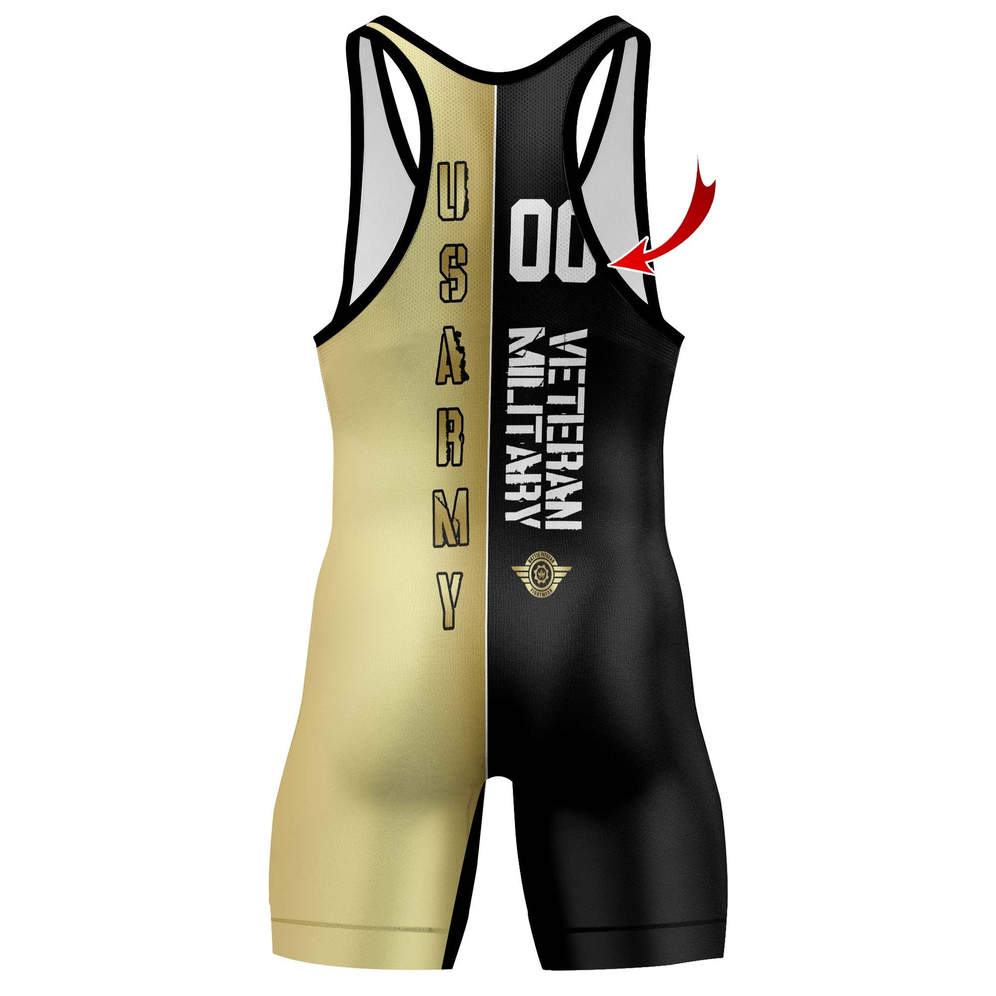 Personalized Veteran Army Football Wrestling Singlets